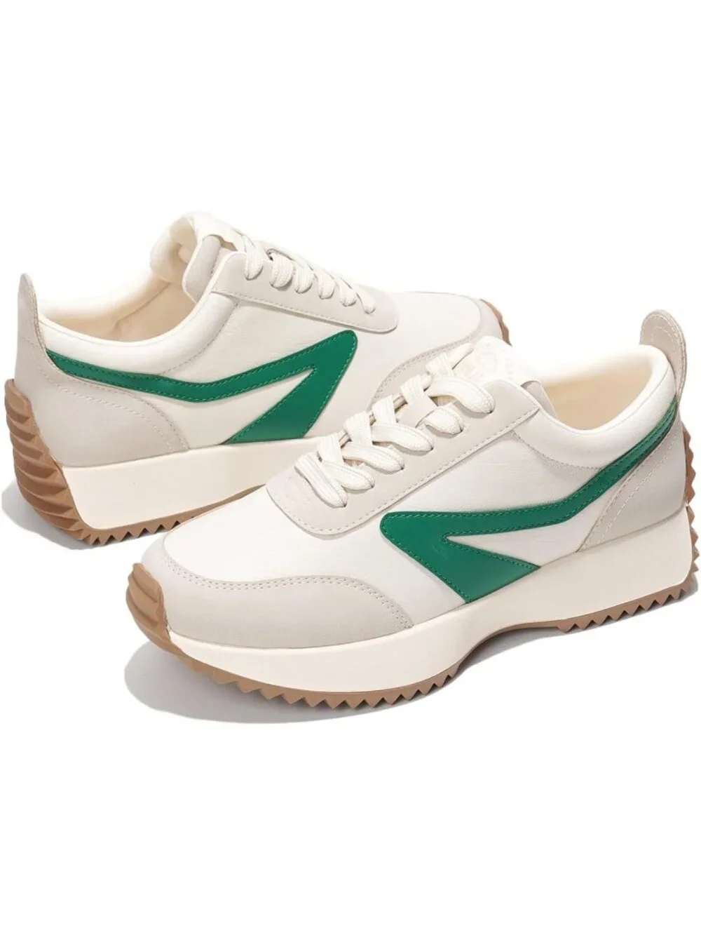 🆕Project Cloud Women's Green White Sneakers Memory Foam Lightweight Lace Up